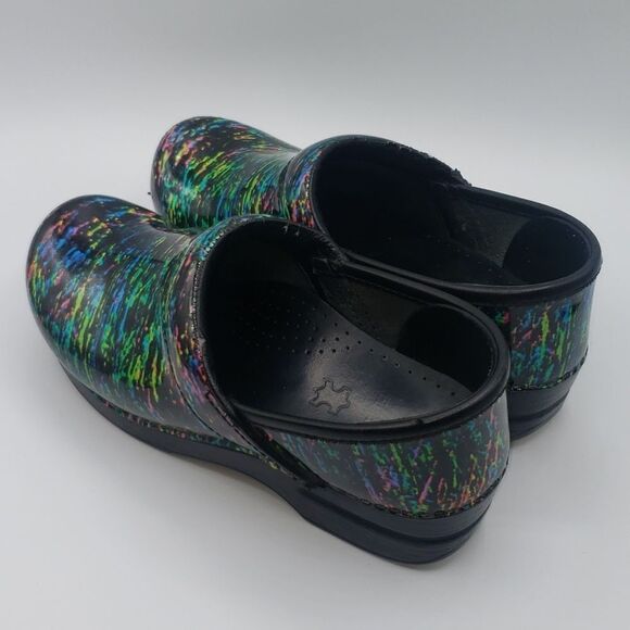 Dansko Women's 36 Neon Rainbow & Black Professional Clog - Picture 4 of 15